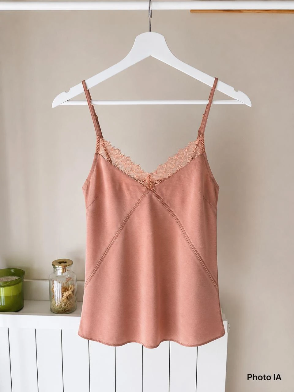 Top caraco de lencería / parte superior de pijama Etam – Vieux rose – XS – Nuevo – photo 2